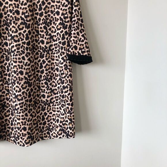 Zara-Animal Print Mock Neck Shift Mini Dress - Picture 5 of 9